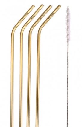 BrüMate Stainless Steel Reusable Straws | Rose Gold | Small