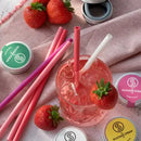 The Silicone Straw Company Reusable Silicone Travel Straw with Carry Tin - PINK