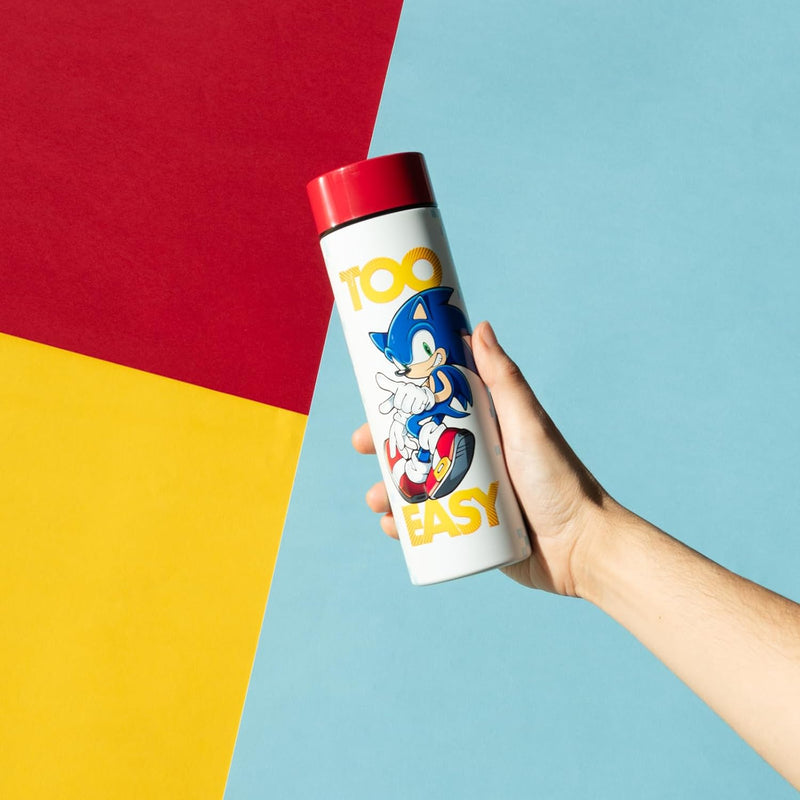 Erik Sonic The Hedgehog Hot and Cold Stainless Steel Insulated Bottle - 420ml/14oz 2