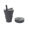 Hunu Collapsible Silicone Cup with Straw – 16oz Charcoal