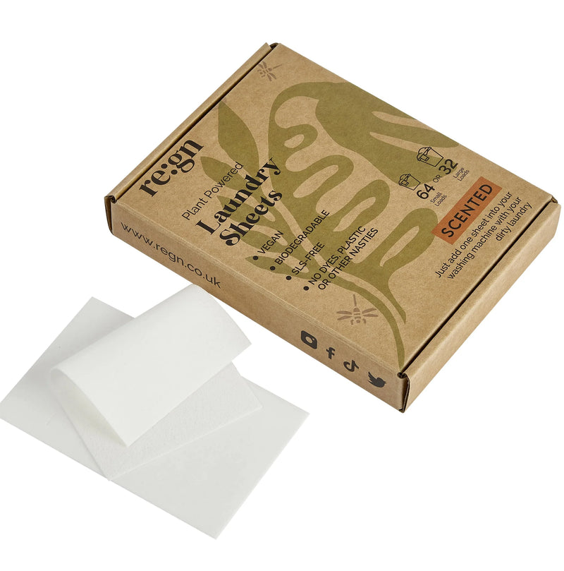 Re:gn Laundry Detergent Sheets - Pack of 64 (Plastic-Free)