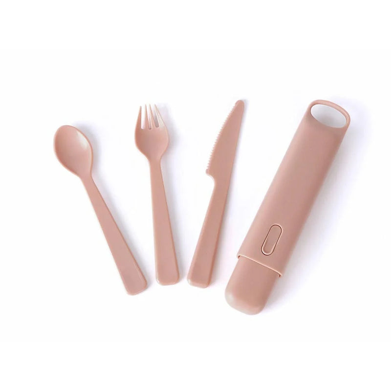 Eku Cutlery Set With Case: Rose Pink