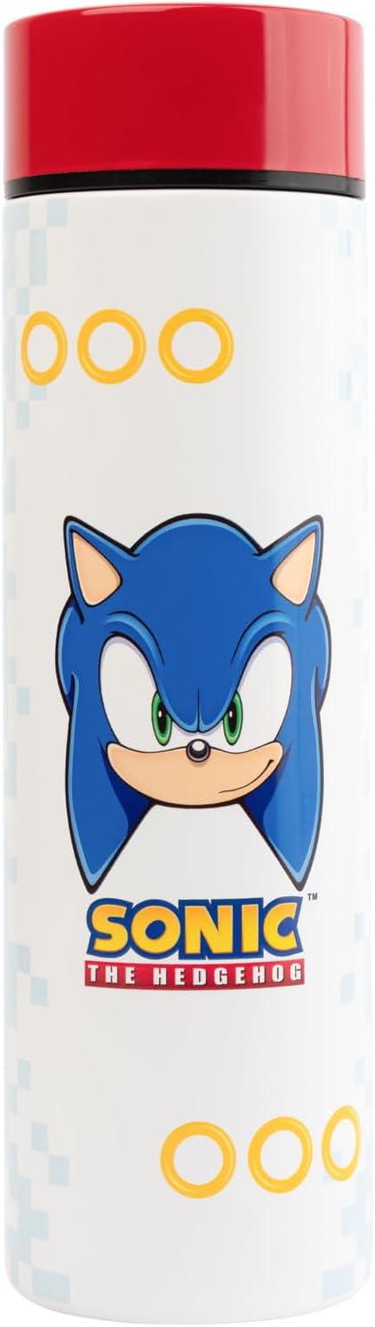 Erik Sonic The Hedgehog Hot and Cold Stainless Steel Insulated Bottle - 420ml/14oz