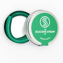 The Silicone Straw Company Reusable Silicone Travel Straw with Carry Tin - GREEN