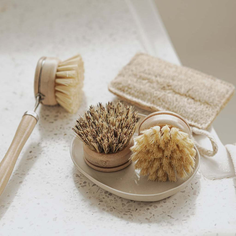 Jungle Culture Bamboo Dish Brush Set | Washing Up Cleaning Brushes 4pcs