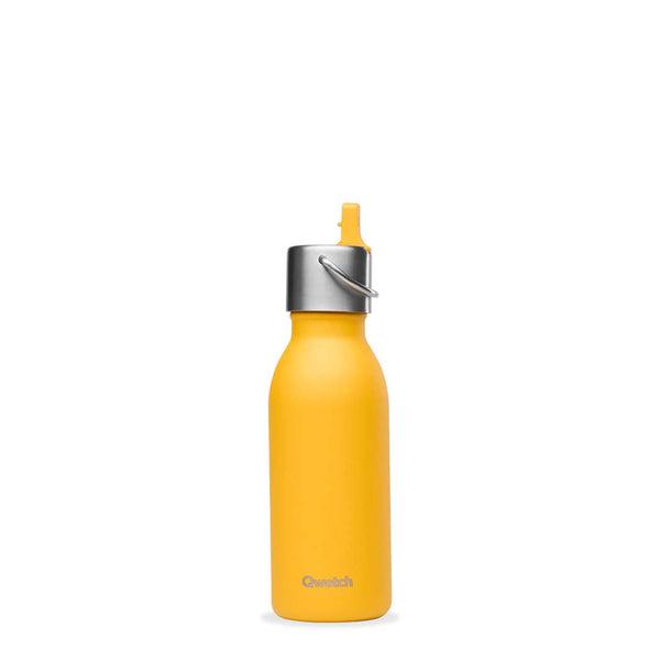 Qwetch Small Reusable Bottle - Sports Lid 350ml Curry (yellow)