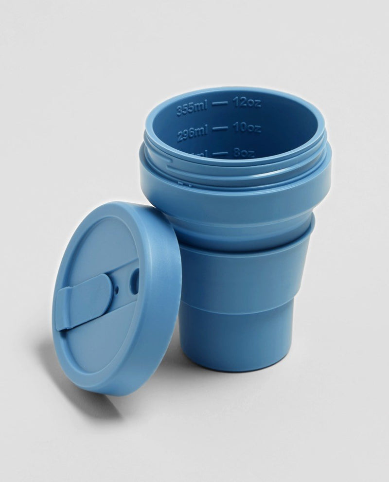 Stojo Brooklyn Pocket 12oz Collapsible Reusable Cup: Steel Blue