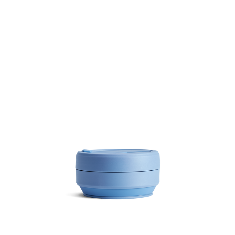 Stojo Brooklyn Pocket 12oz Collapsible Reusable Cup: Steel Blue