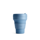 Stojo Brooklyn Pocket 12oz Collapsible Reusable Cup: Steel Blue