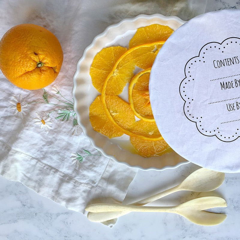 Bowl Over Reusable Cotton Bowl Covers: Write on wash out BLUE PEN