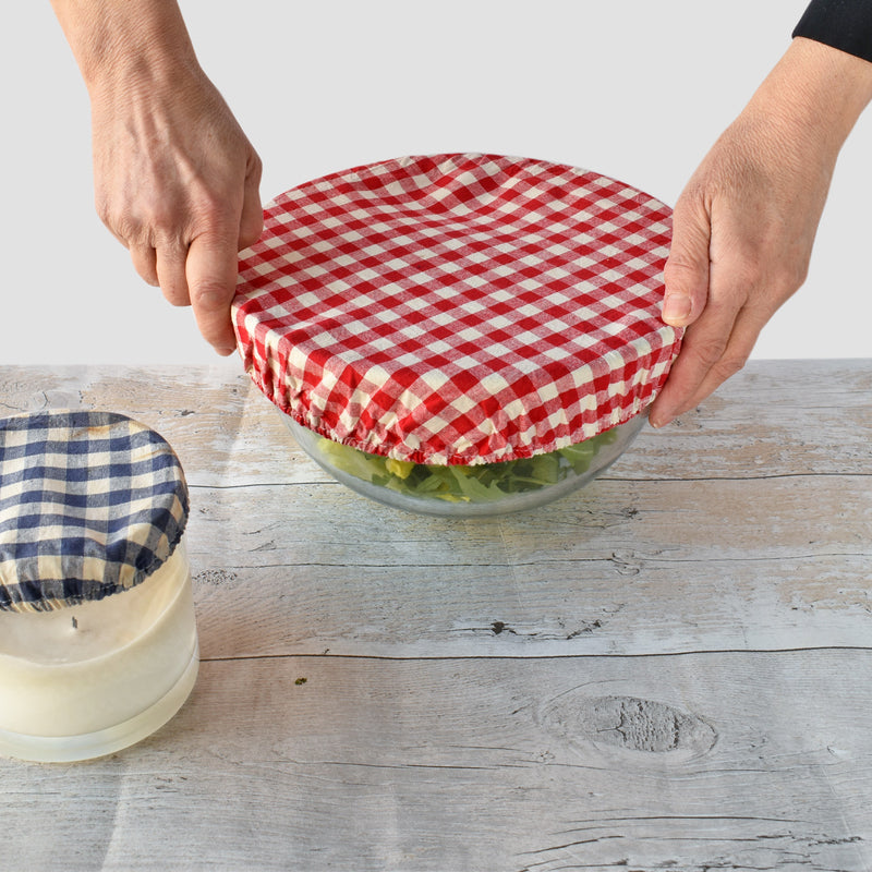 Bowl Over Reusable Cotton Bowl Covers: Blue Gingham