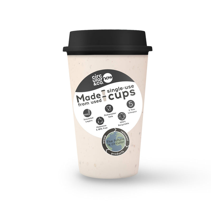 Circular Cup NOW Reusable Cup - Cream and Cosmic Black