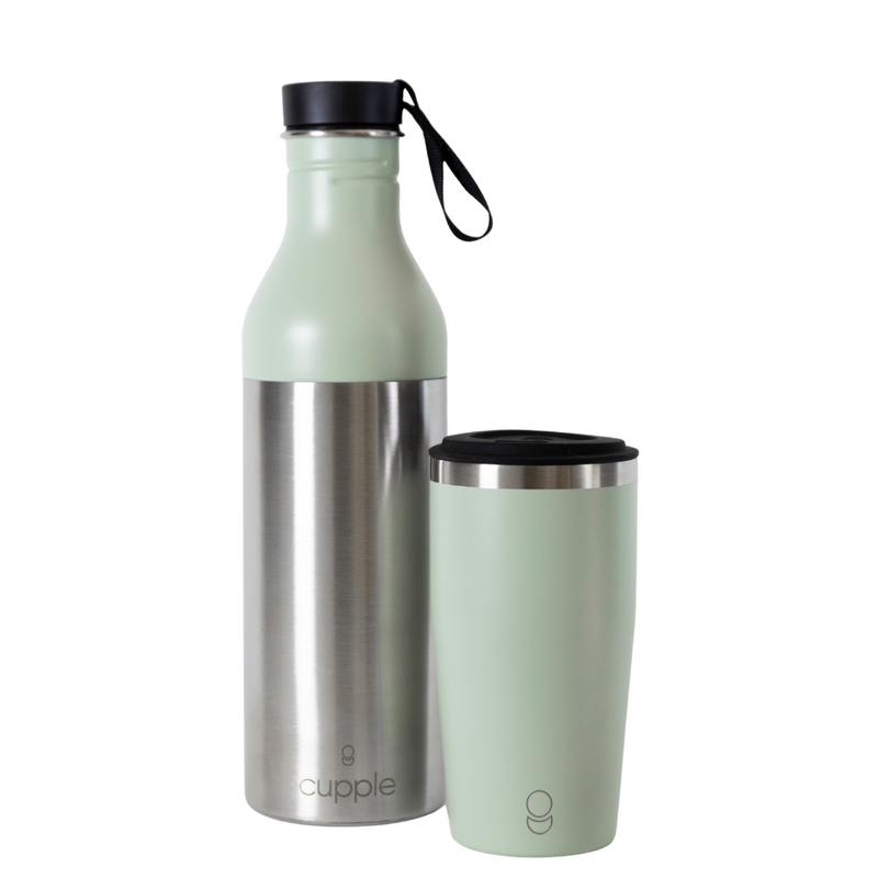 Cupple - Reusable Cup + Bottle Twisted Together into One - Sea Green