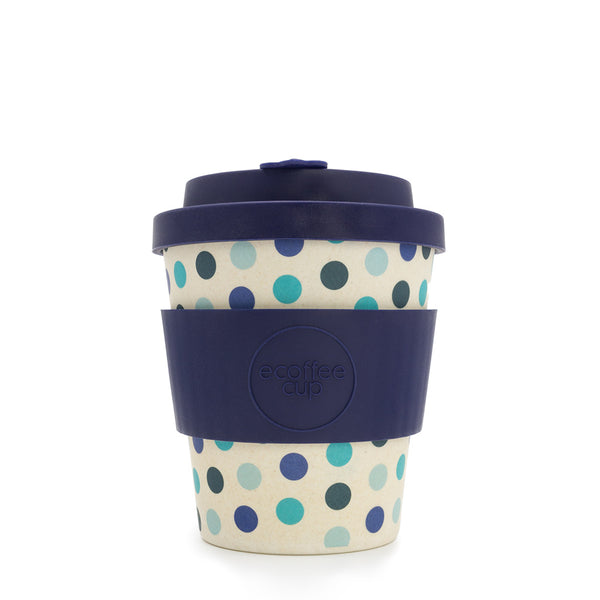 Ecoffee Reusable Cup Small Blue Polka 8oz 250ml