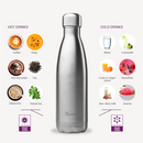 Qwetch Small Reusable Bottle - Brushed Steel