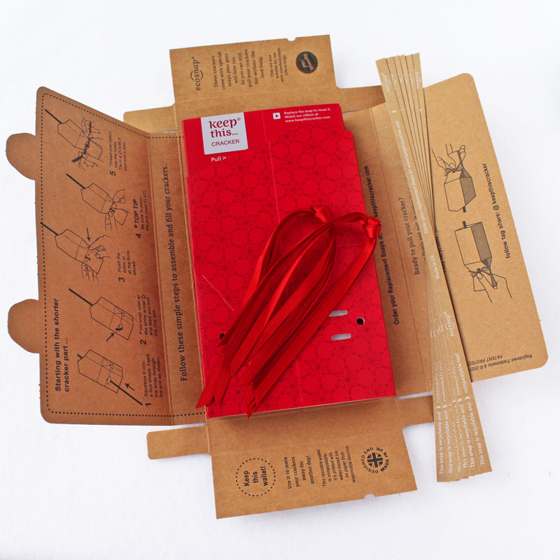 NEW DESIGN Reusable Christmas Crackers: Christmas Red