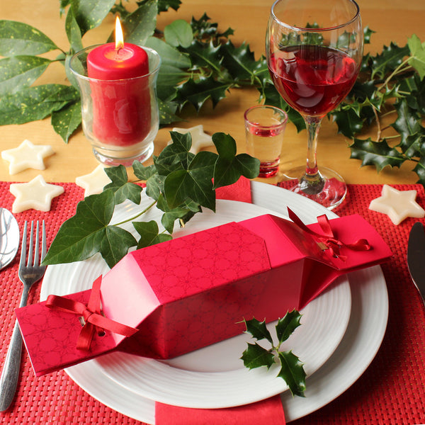 NEW DESIGN Reusable Christmas Crackers: Christmas Red