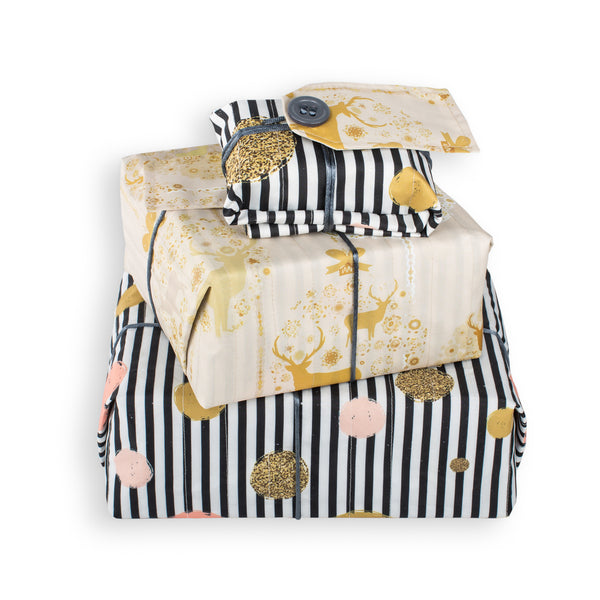 Wrag Wrap Reusable Reversible Crackle Wrap: Stag & Stripes