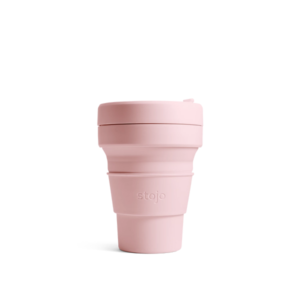 Stojo Brooklyn 12oz Collapsible Reusable Cup: Carnation Pink