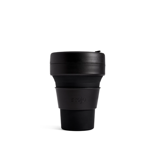 Stojo Brooklyn Pocket 12oz Collapsible Reusable Cup: Ink Black