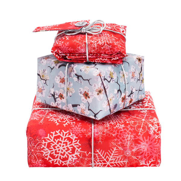Wrag Wrap Reusable Reversible Crackle Wrap: Christmas Frost