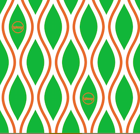 Reusable Wax Wrap on a roll - Diamonds Green & Orange