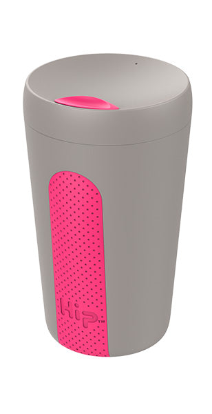 Hip Reusable Travel Cup - Stone Grey & Hot Pink