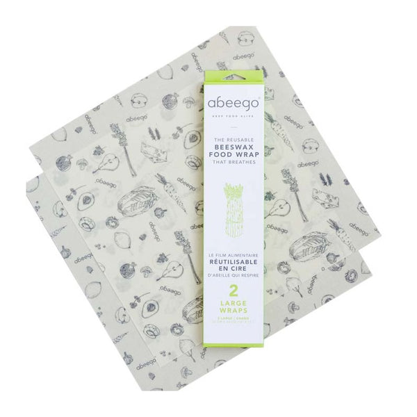 Abeego Beeswax Reusable Food Wraps - Pack of 2 Large