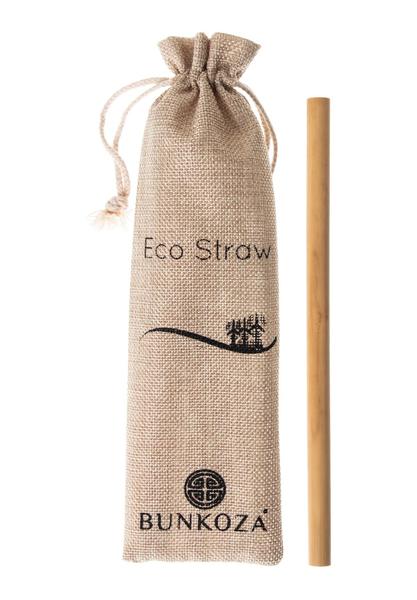 Reusable bamboo drinking straws with straw brush and pouch