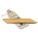 Reusable bamboo drinking straws with straw brush and pouch