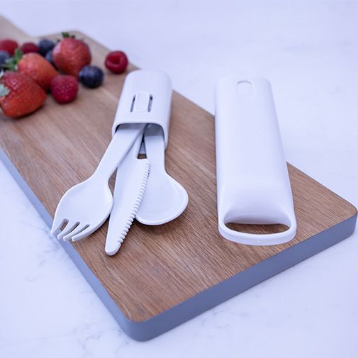 Hip with Purpose Reusable Cutlery with Case: Cloud