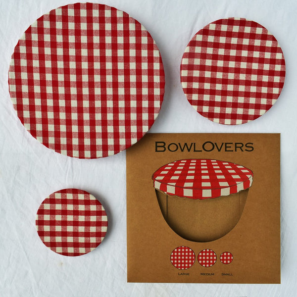 Bowl Over Reusable Cotton Bowl Covers: Red Gingham