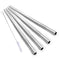 Bunkoza Stainless Steel Straight Reusable Drinking Straws - 8mm, brush and pouch
