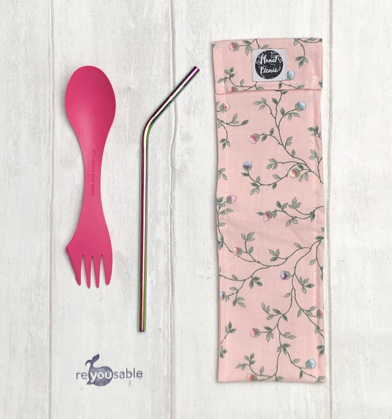 Planet Picnic Reusable Straw/Cutlery Bag: Vine