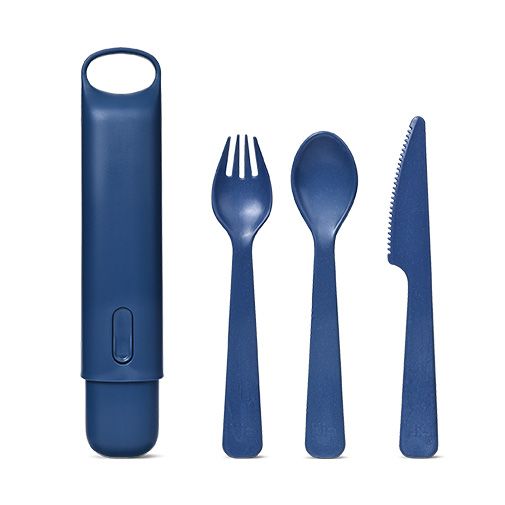 Hip with Purpose Reusable Cutlery with Case: Navy Blue