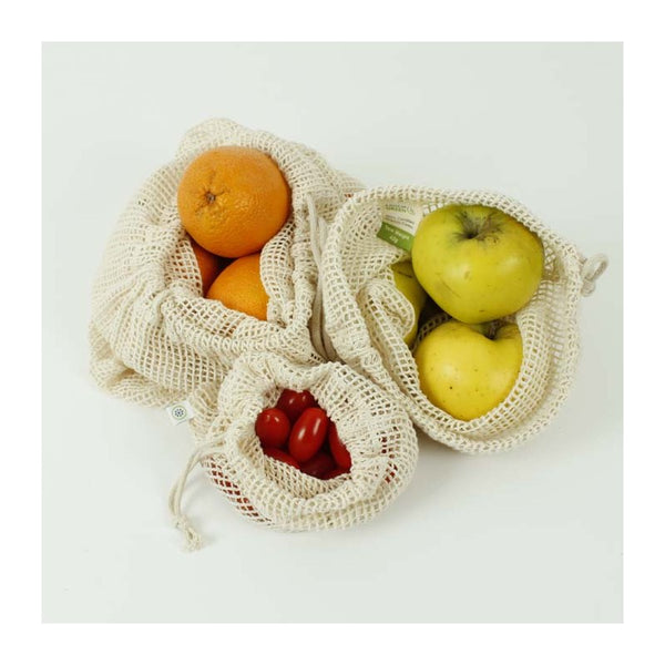 A Slice of Green organic cotton mesh produce Bags - Variety pack set of 3
