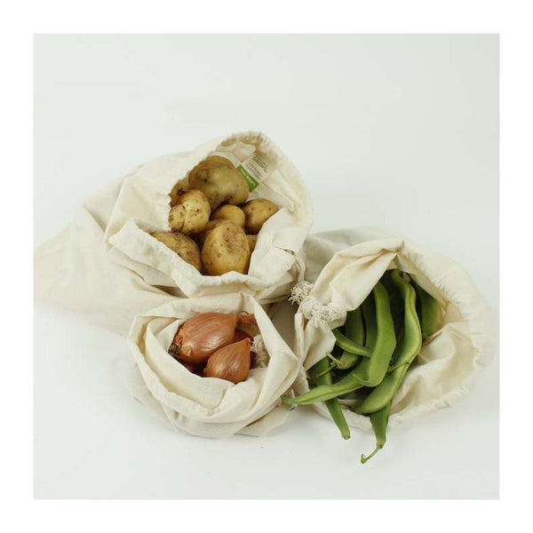 A Slice of Green organic cotton produce Bags - Variety pack set of 3