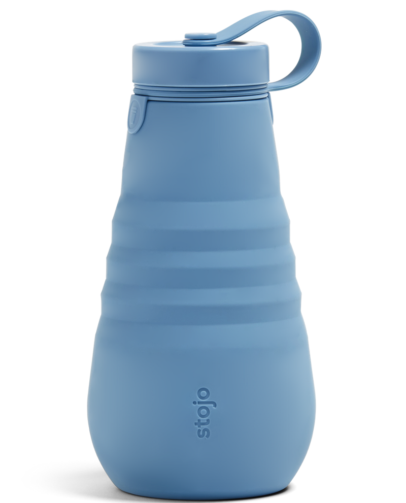 Stojo Collapsible Reusable Bottle 20oz: Steel Blue