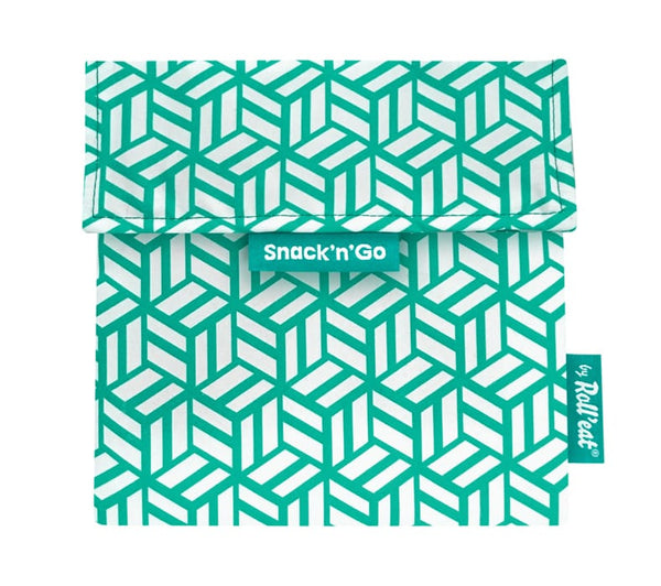 Snack 'n' go Reusable Snack Bag: Tiles Green