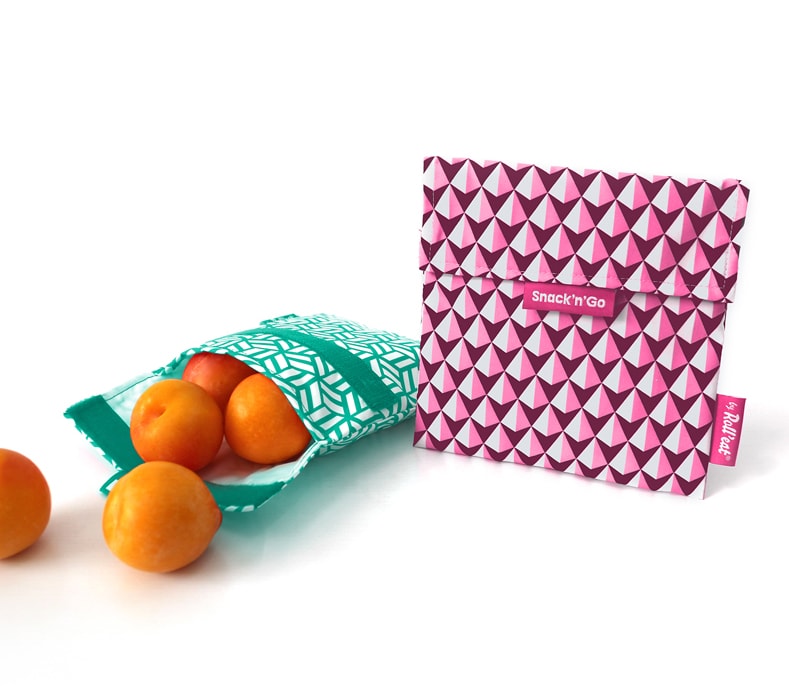 Snack 'n' go Reusable Snack Bag: Tiles Green