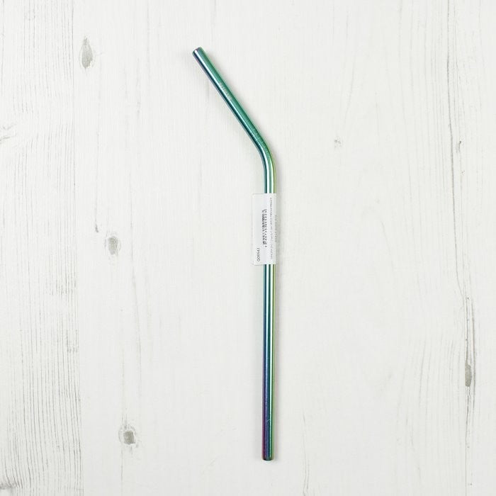 Qwetch Rainbow Stainless Steel Reusable Drinking Straw with bend