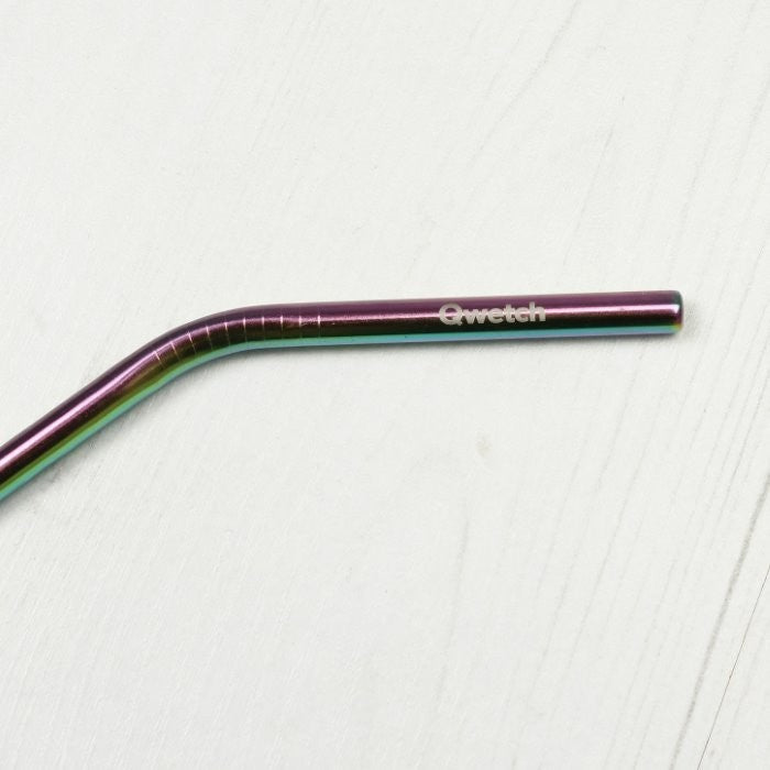 Qwetch Rainbow Stainless Steel Reusable Drinking Straw with bend