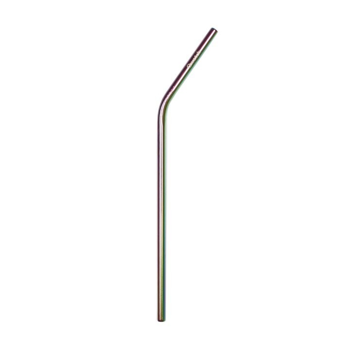 Qwetch Rainbow Stainless Steel Reusable Drinking Straw with bend