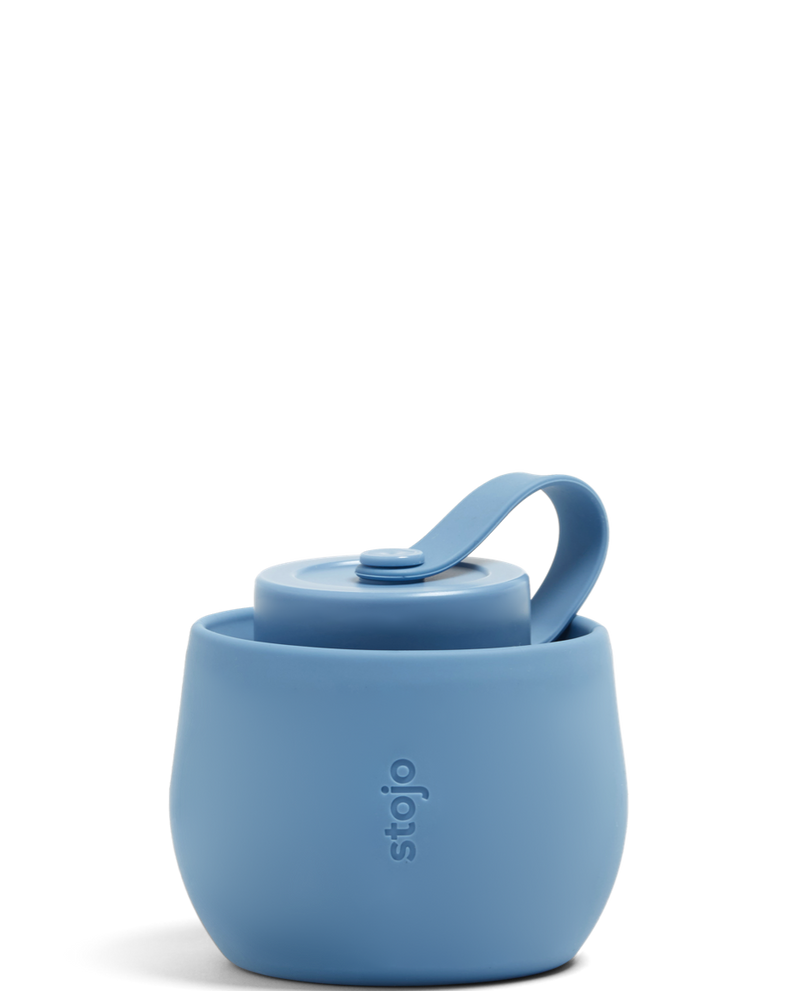 Stojo Collapsible Reusable Bottle 20oz: Steel Blue